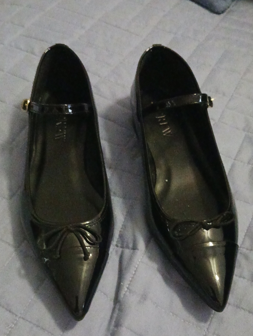 J. Crew Black Patent Pointed Mary Jane Flats